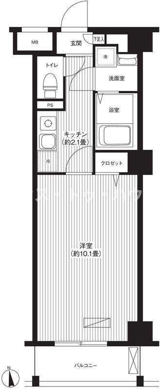 孔雀坂レジデンス(1K/3階)の間取り写真