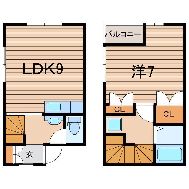瑚白フリージア(1LDK/1階)の間取り写真