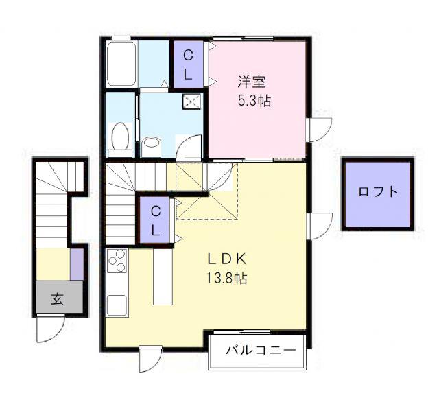 ア・レーズ(1LDK/2階)の間取り写真