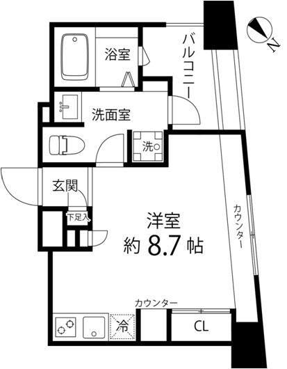 レニール本駒込(ワンルーム/4階)の間取り写真