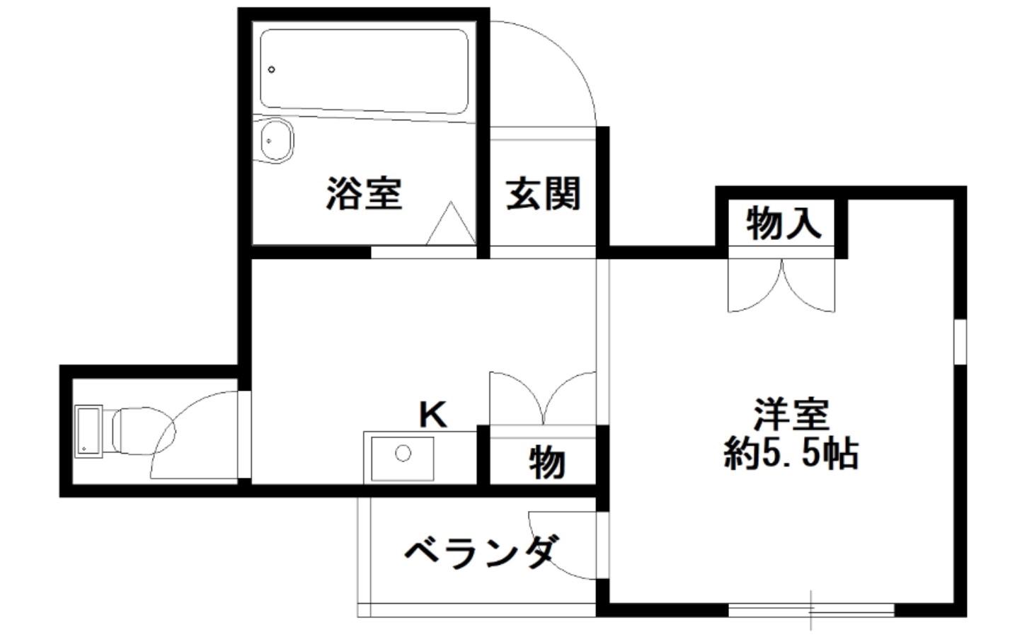 くろーば菱江(1K/6階)の間取り写真
