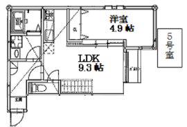 アンピオ姪浜七番館(1LDK/2階)の間取り写真