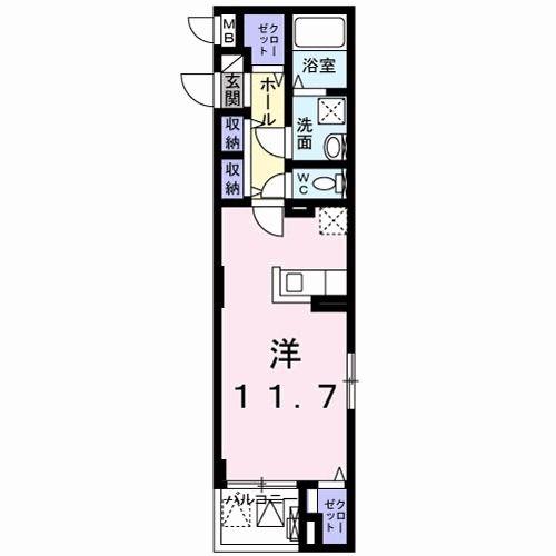 イーストブルー六番館(ワンルーム/3階)の間取り写真