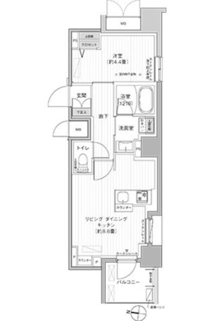 GATE127(1LDK/2階)の間取り写真