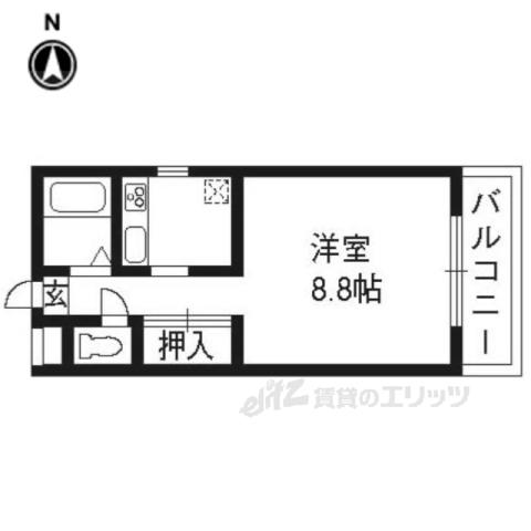 アザレア館(1K/2階)の間取り写真