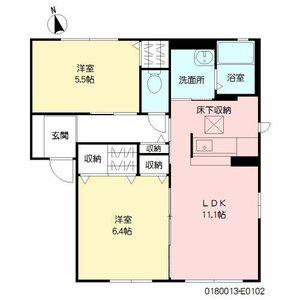 レシデンシア小森野(2LDK/1階)の間取り写真