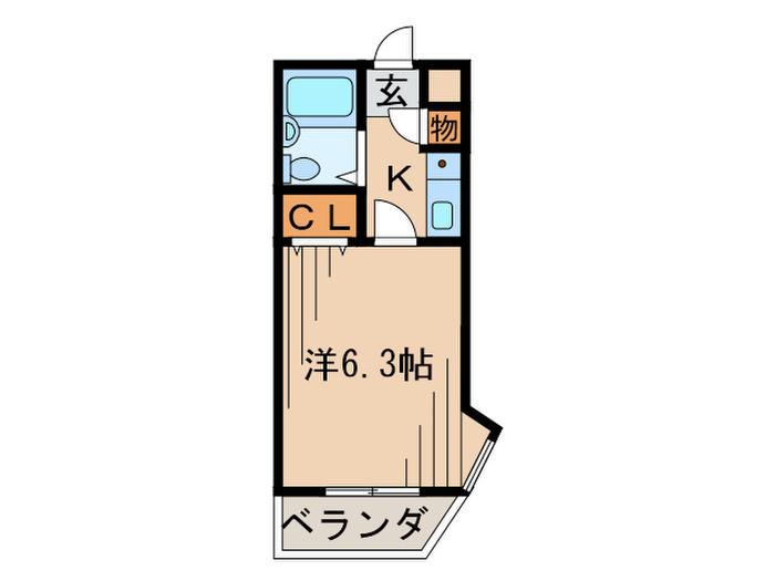 ジョイ甲子園(1K/2階)の間取り写真