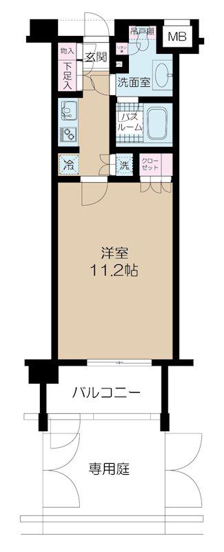日神デュオステージ杉並井荻(1K/1階)の間取り写真