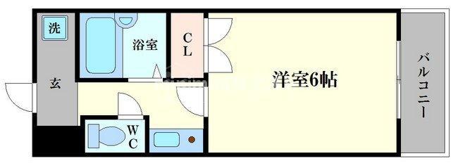 セレッソコート西心斎橋(1K/12階)の間取り写真