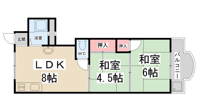 新和コーポ(2LDK/3階)の間取り写真