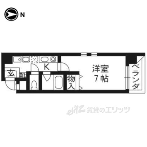 サンロイヤル五条(1K/3階)の間取り写真