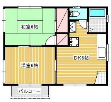 ルミエール鵠沼(2DK/2階)の間取り写真