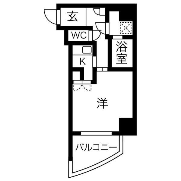 キャピトル大手通(1K/2階)の間取り写真