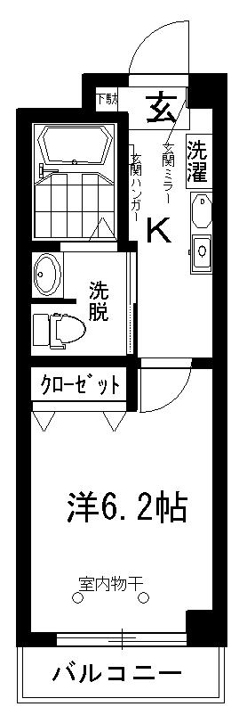 ヴァンベール瑞江(1K/3階)の間取り写真