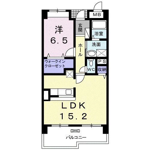 あかやま弐番館(1LDK/5階)の間取り写真