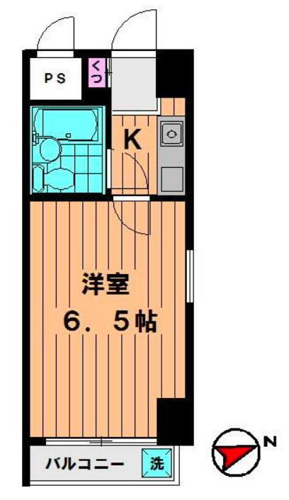 浅草ヒーロービル(1K/4階)の間取り写真