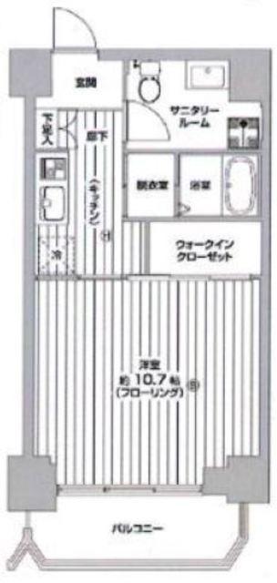 五反田ニュースカイマンション(1DK/7階)の間取り写真