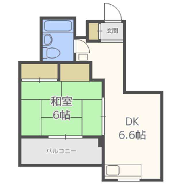 堤茶舗ビル(1DK/5階)の間取り写真