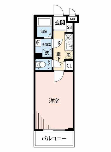 LUNIQ羽田大鳥居(1K/2階)の間取り写真