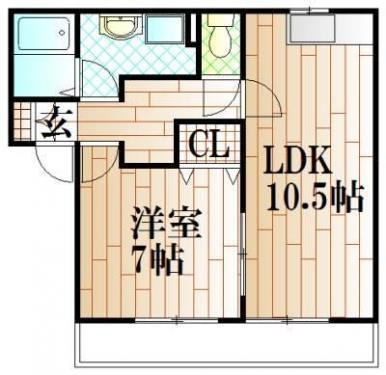 ARROWS CASA MONOPLUS福富東(1LDK/1階)の間取り写真