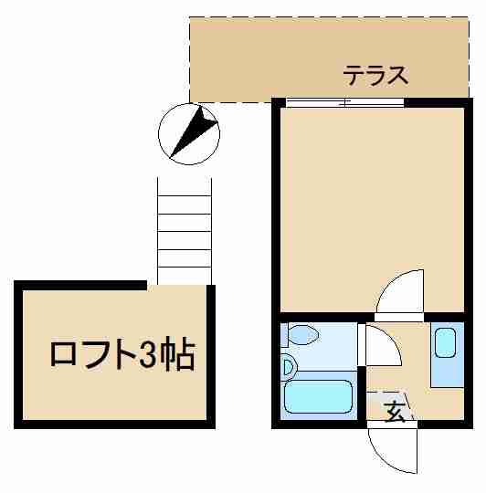 プラザドゥプティ(1K/1階)の間取り写真