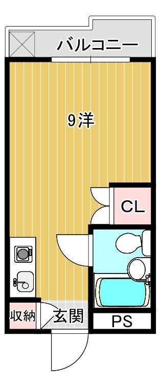 下関スカイマンション駅前(ワンルーム/7階)の間取り写真