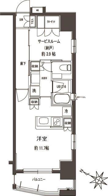 フォレシティ神田多町(ワンルーム/6階)の間取り写真