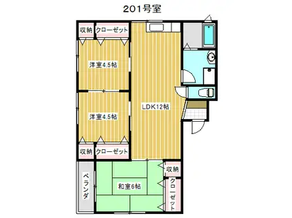 ルピナス7(3LDK/2階)の間取り写真
