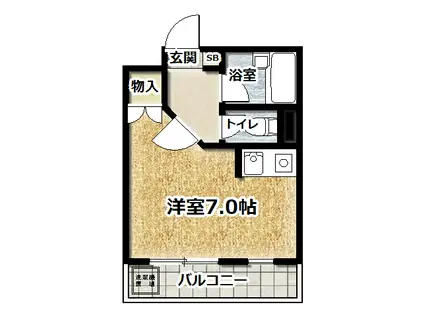 コーポ郷(ワンルーム/2階)の間取り写真