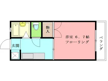 相沢ハイツ(1K/1階)の間取り写真