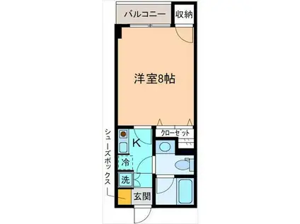 メアリヒト扇が丘(1K/1階)の間取り写真