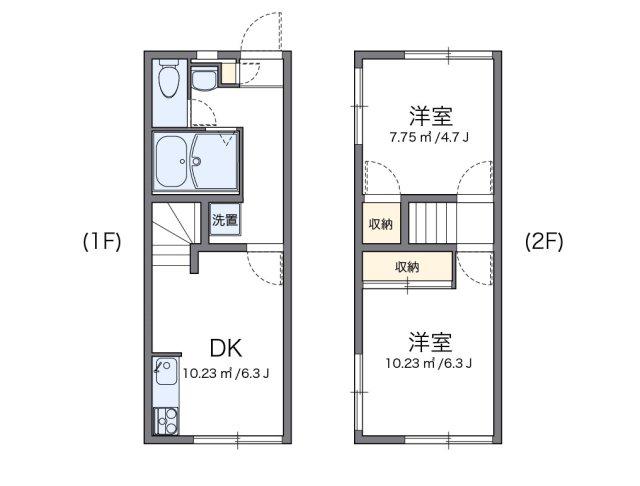 レオパレス長峰ヴィラ(2DK/1階)の間取り写真