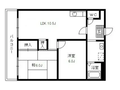 ピースフルおがた(3DK/3階)の間取り写真