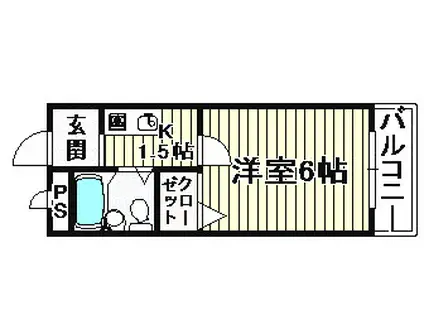 ロイヤル和泉パートI(1K/3階)の間取り写真