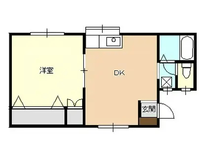 プラザドゥエリーナ(1DK/1階)の間取り写真