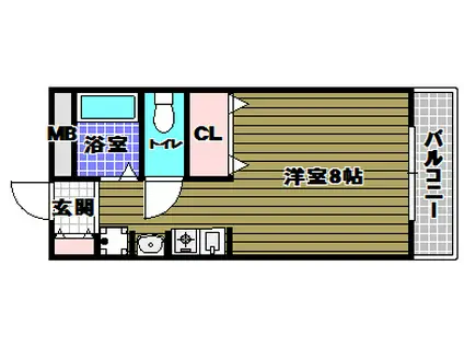 レジデンス遊園前(1K/1階)の間取り写真