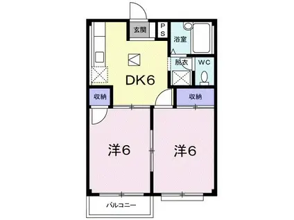 エルディム笹島(2DK/1階)の間取り写真