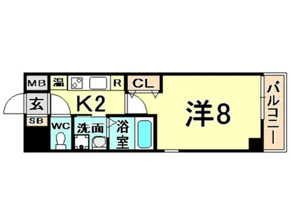 シティフラット尼崎(1K/3階)の間取り写真