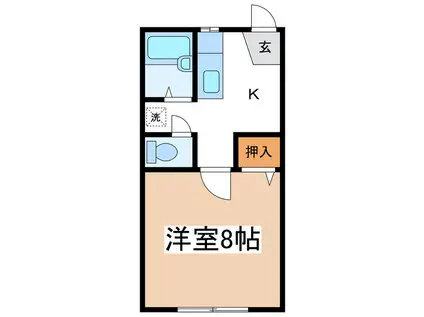 フレグランス郵とぴあC(1K/1階)の間取り写真