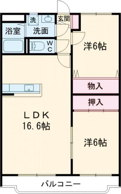 M・NOZOMI(2LDK/1階)の間取り写真