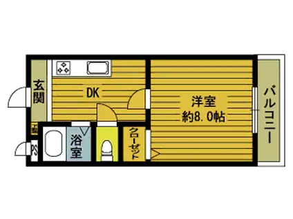 シャルマンシャト-(1K/3階)の間取り写真