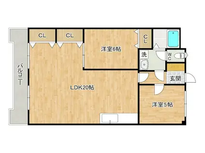第10岡部ビル(2LDK/4階)の間取り写真