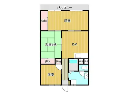 モダニスタ大正町(3DK/3階)の間取り写真