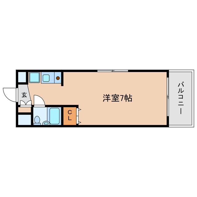 ファーストリバー(ワンルーム/2階)の間取り写真
