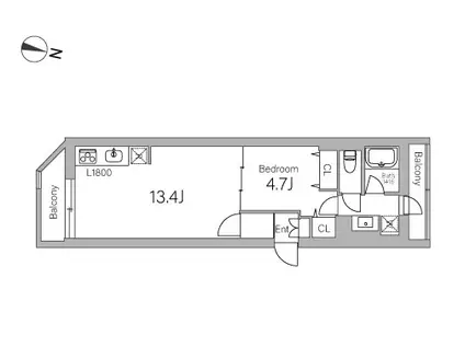 GRANDUO田園調布5(1LDK/1階)の間取り写真