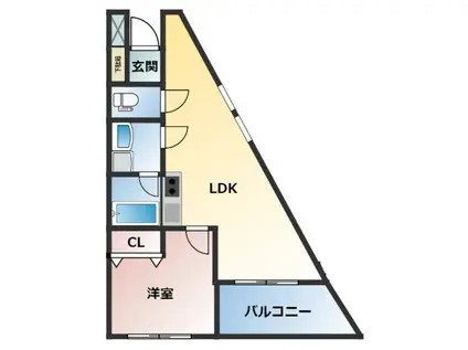 笹本マンション(1LDK/3階)の間取り写真