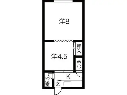 今井荘(2K/1階)の間取り写真