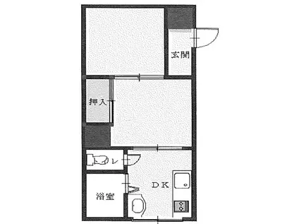 二葉ビル A棟(2DK/4階)の間取り写真