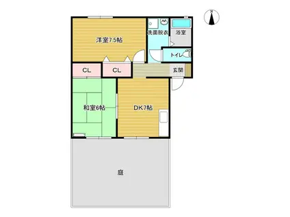 セジュール田村(2DK/1階)の間取り写真