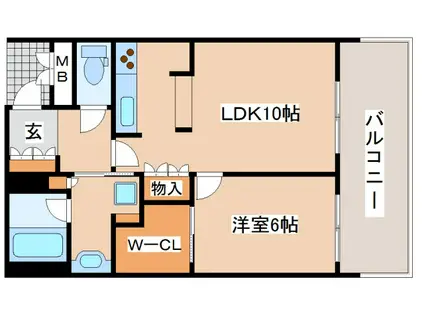 ワコーレ・ザ・トアロードレジデンス(1LDK/3階)の間取り写真